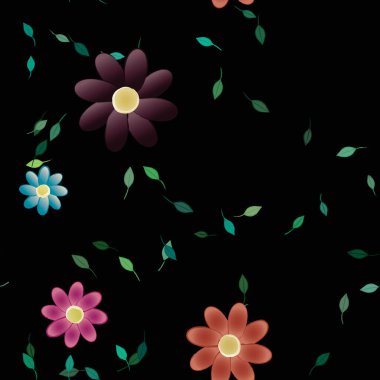 Kusursuz çiçek şablonu, soyut duvar kağıdı, vektör illüstrasyonu  