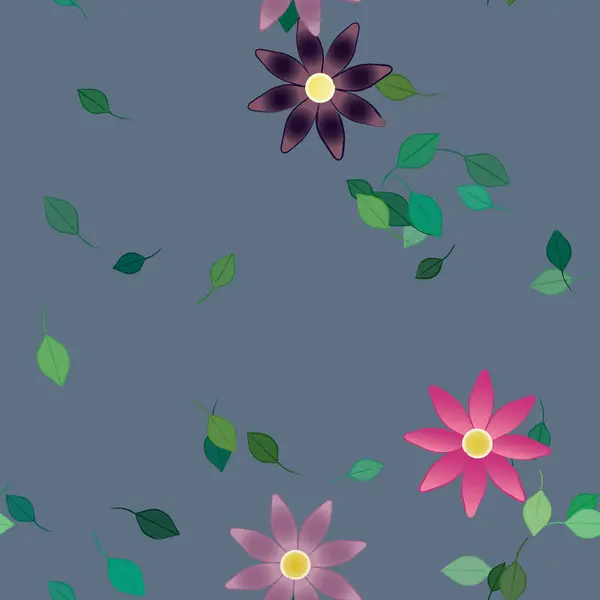 无缝花卉模板 抽象壁纸 矢量插图 — 图库矢量图片