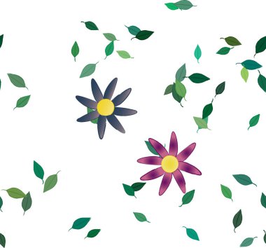 Çiçek yaprakları, çiçekler duvar kağıtları, vektör illüstrasyonları..