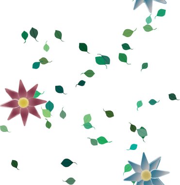Çiçek yaprakları, çiçekler duvar kağıtları, vektör illüstrasyonları..