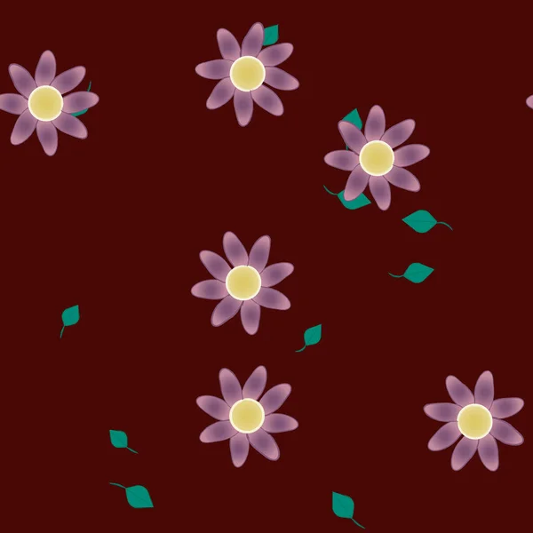 Follaje Flores Flores Florecen Fondo Pantalla Vector Ilustración — Archivo Imágenes Vectoriales