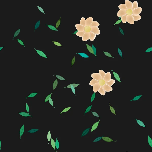 Bloesem Gebladerte Bloemen Bloei Behang Vector Illustratie — Stockvector