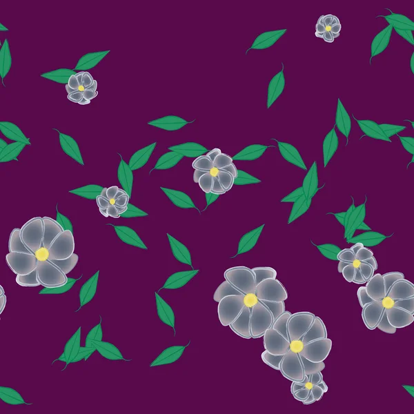 Follaje Flores Flores Florecen Fondo Pantalla Vector Ilustración — Archivo Imágenes Vectoriales