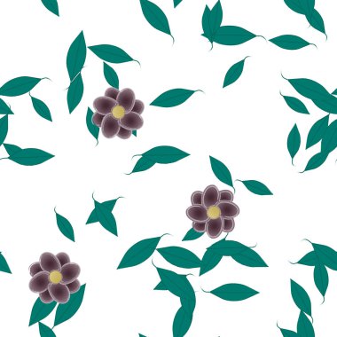 soyut çiçekler ve yapraklar, çiçekler duvar kağıtları, vektör illüstrasyonu