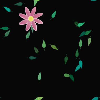 Çiçek yaprakları, çiçekler duvar kağıtları, vektör illüstrasyonları..