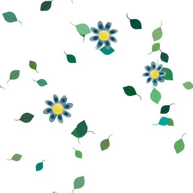 soyut çiçekler ve yapraklar, çiçekler duvar kağıtları, vektör illüstrasyonu