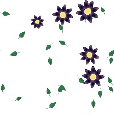 Çiçek yaprakları, çiçekler duvar kağıtları, vektör illüstrasyonları..