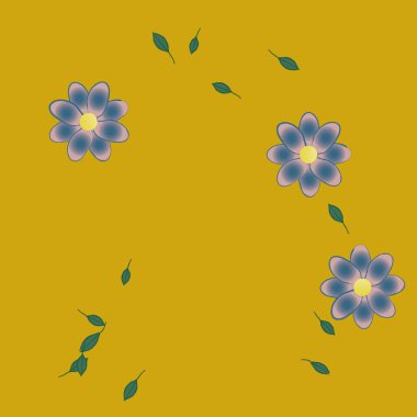 soyut çiçekler ve yapraklar, çiçekler duvar kağıtları, vektör illüstrasyonu