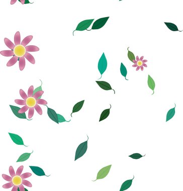 soyut çiçekler ve yapraklar, çiçekler duvar kağıtları, vektör illüstrasyonu