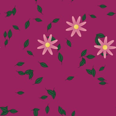 soyut çiçekler ve yapraklar, çiçekler duvar kağıtları, vektör illüstrasyonu