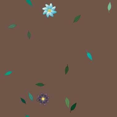 soyut çiçekler ve yapraklar, çiçekler duvar kağıtları, vektör illüstrasyonu