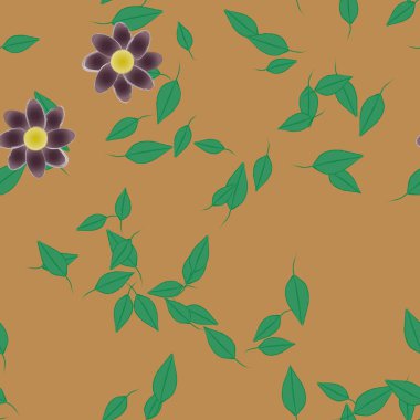 soyut çiçekler ve yapraklar, çiçekler duvar kağıtları, vektör illüstrasyonu