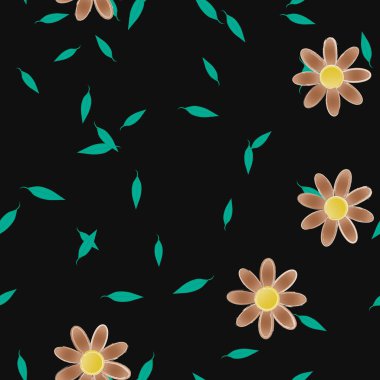 Çiçek yaprakları, çiçekler duvar kağıtları, vektör illüstrasyonları..