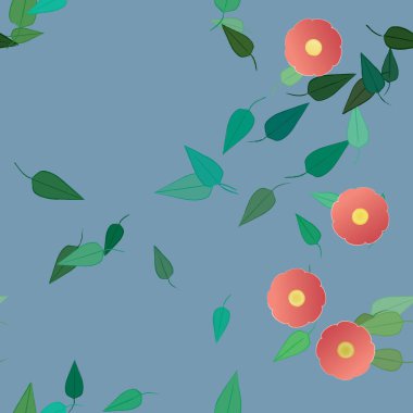 Çiçek yaprakları, çiçekler duvar kağıtları, vektör illüstrasyonları..