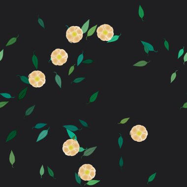 soyut çiçekler ve yapraklar, çiçekler duvar kağıtları, vektör illüstrasyonu