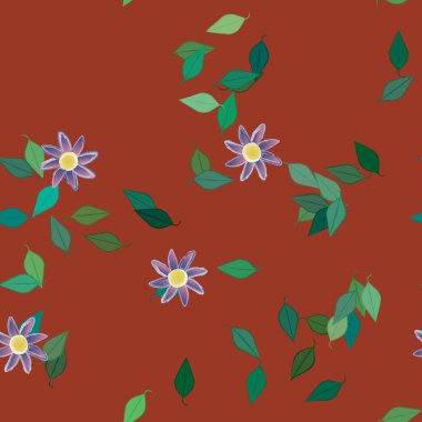 soyut çiçekler ve yapraklar, çiçekler duvar kağıtları, vektör illüstrasyonu