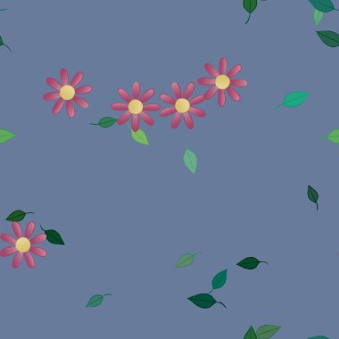 soyut çiçekler ve yapraklar, çiçekler duvar kağıtları, vektör illüstrasyonu