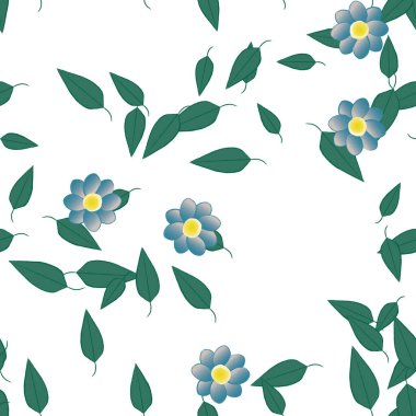 soyut çiçekler ve yapraklar, çiçekler duvar kağıtları, vektör illüstrasyonu