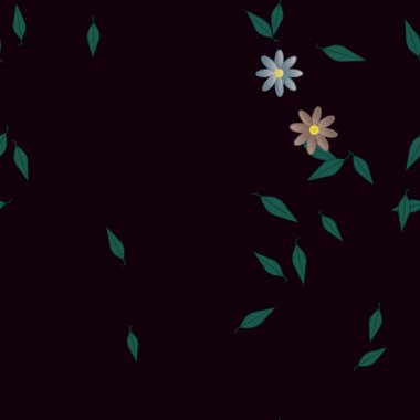 soyut çiçekler ve yapraklar, çiçekler duvar kağıtları, vektör illüstrasyonu