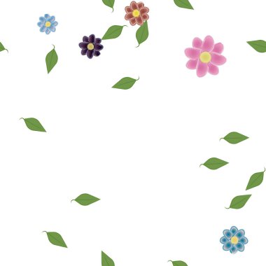 soyut çiçekler ve yapraklar, çiçekler duvar kağıtları, vektör illüstrasyonu