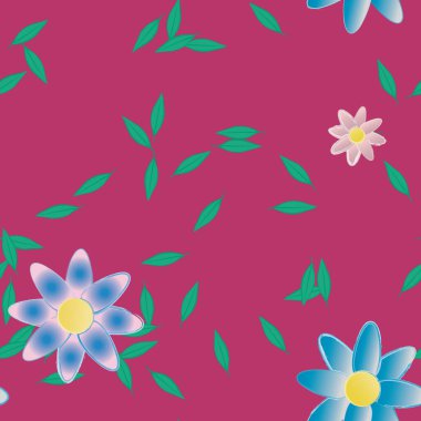 soyut çiçekler ve yapraklar, çiçekler duvar kağıtları, vektör illüstrasyonu