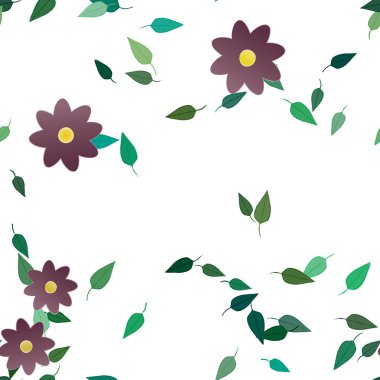 soyut çiçekler ve yapraklar, çiçekler duvar kağıtları, vektör illüstrasyonu