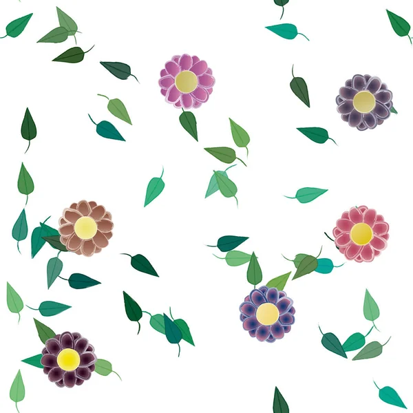 Folhagem Flor Flores Florescer Papel Parede Ilustração Vetorial — Vetor de Stock