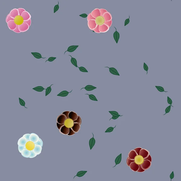 Abstrakte Blüte Und Laub Blumen Blühen Tapete Vektorillustration — Stockvektor