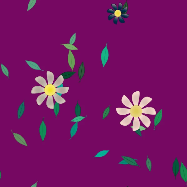 Ilustración Vectorial Flores Flor Hojas Fondo Pantalla Digital Sobre Fondo — Archivo Imágenes Vectoriales