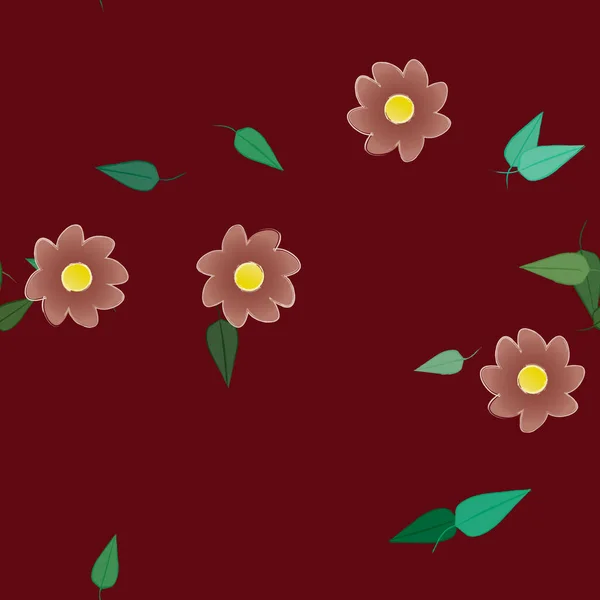 Ilustración Vectorial Flores Hojas Fondo Pantalla Digital Sobre Fondo Liso — Vector de stock