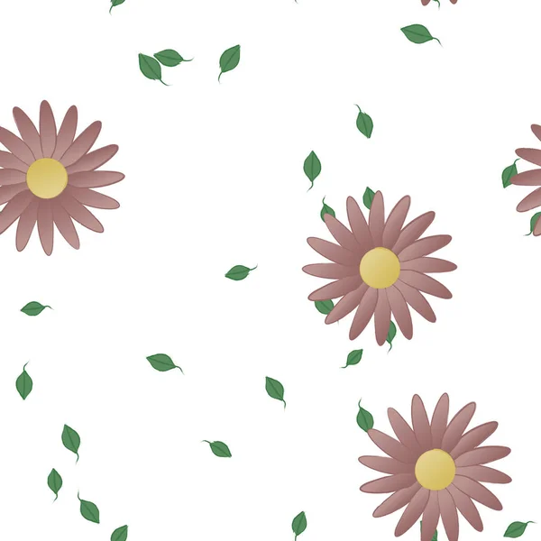 Follaje Flores Flores Florecen Fondo Pantalla Vector Ilustración — Vector de stock