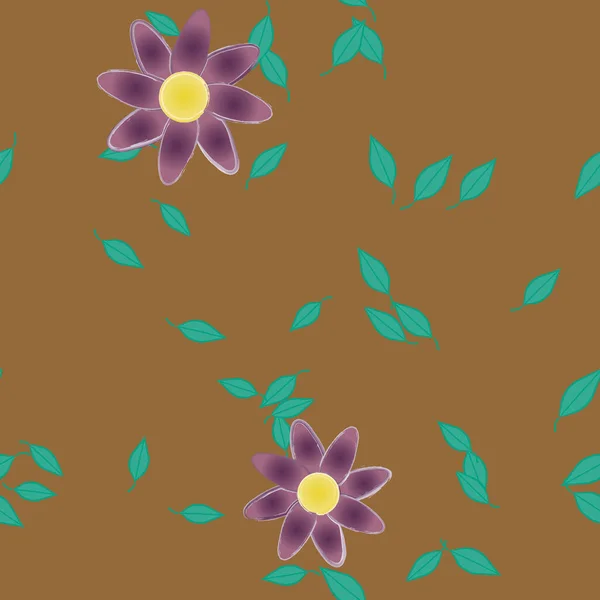 Feuillage Fleuri Papier Peint Fleuri Fleurs Illustration Vectorielle — Image vectorielle