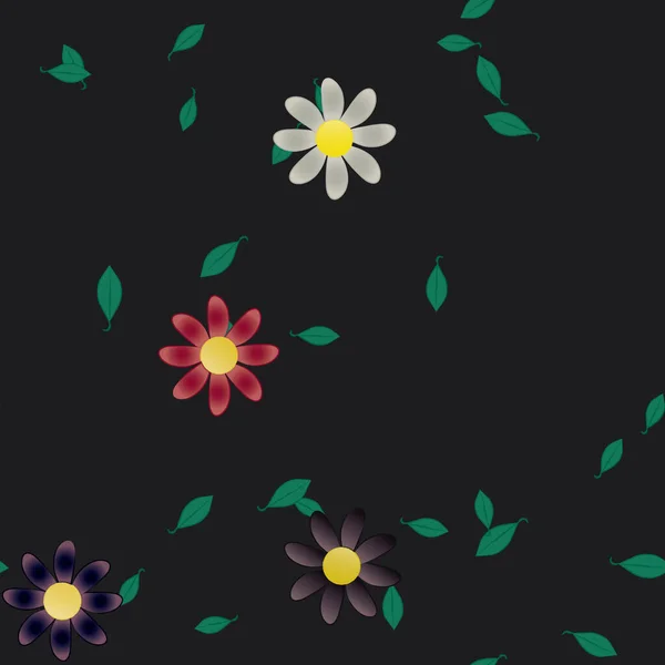 Bloesem Gebladerte Bloemen Bloei Behang Vector Illustratie — Stockvector