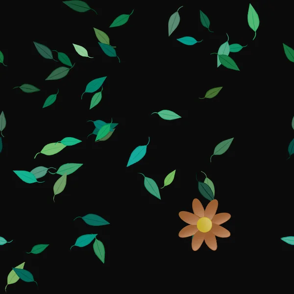 ภาพเวกเตอร ของดอกไม และใบไม วอลล เปเปอร ตอลบนพ นหล งธรรมดา — ภาพเวกเตอร์สต็อก