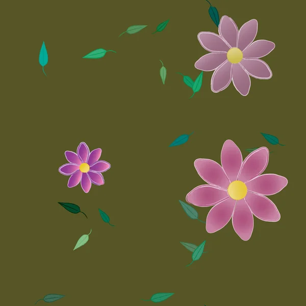 Flor Abstracta Follaje Flores Florecen Fondo Pantalla Vector Ilustración — Vector de stock