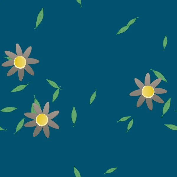 Vektor Illustration Von Schwimmenden Blumen Blüte Und Blättern Digitale Hintergrundbilder — Stockvektor