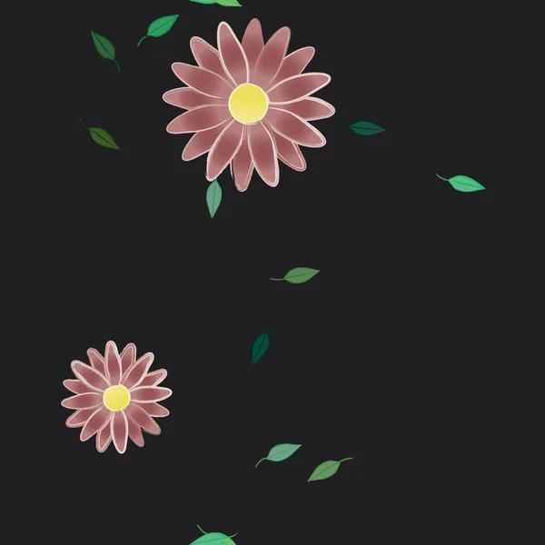 Vektor Illustration Blommor Och Blad Digital Tapet Slät Bakgrund — Stock vektor