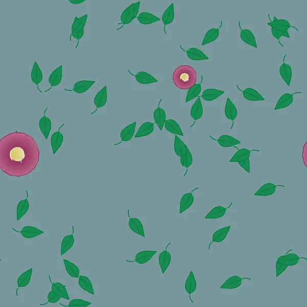 Vektor Illustration Flytande Blommor Blom Och Blad Digital Tapet Slät — Stock vektor