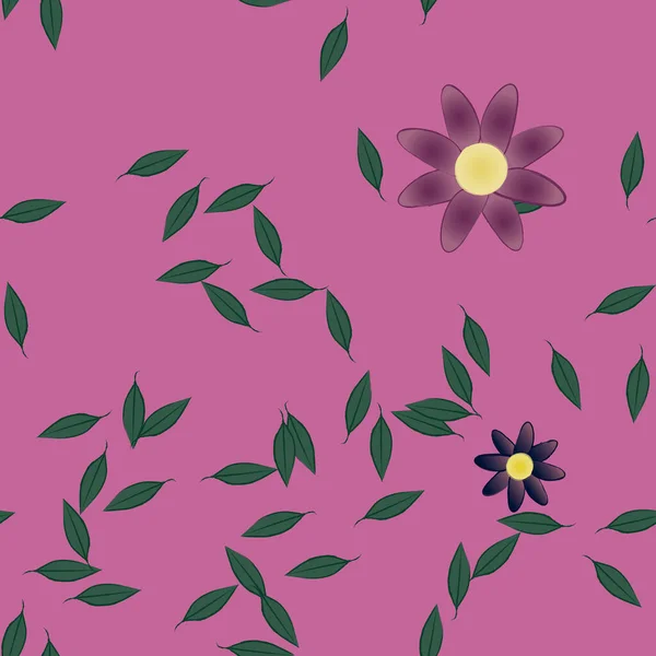 Fleur Abstraite Feuillage Papier Peint Fleur Fleurs Illustration Vectorielle — Image vectorielle