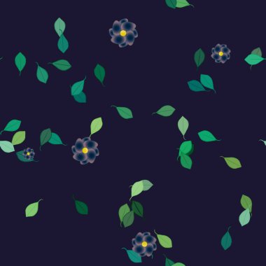 soyut çiçekler ve yapraklar, çiçekler duvar kağıtları, vektör illüstrasyonu