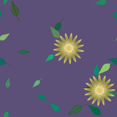 Çiçek yaprakları, çiçekler duvar kağıtları, vektör illüstrasyonları..