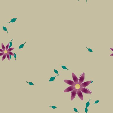 soyut çiçekler ve yapraklar, çiçekler duvar kağıtları, vektör illüstrasyonu