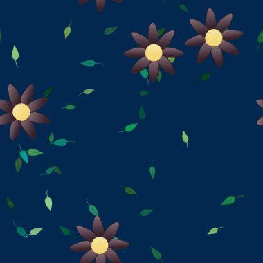 soyut çiçekler ve yapraklar, çiçekler duvar kağıtları, vektör illüstrasyonu