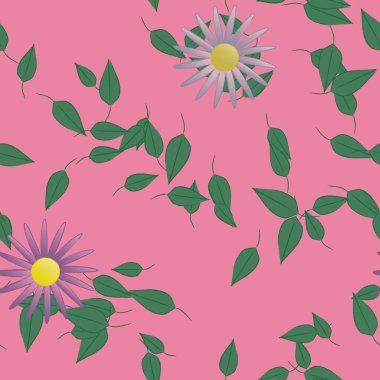 soyut çiçekler ve yapraklar, çiçekler duvar kağıtları, vektör illüstrasyonu