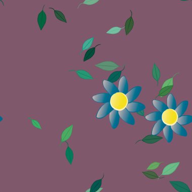 soyut çiçekler ve yapraklar, çiçekler duvar kağıtları, vektör illüstrasyonu