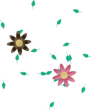 soyut çiçekler ve yapraklar, çiçekler duvar kağıtları, vektör illüstrasyonu