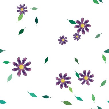 soyut çiçekler ve yapraklar, çiçekler duvar kağıtları, vektör illüstrasyonu