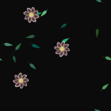 Çiçek yaprakları, çiçekler duvar kağıtları, vektör illüstrasyonları..