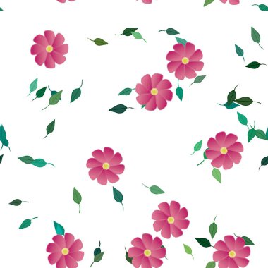 soyut çiçekler ve yapraklar, çiçekler duvar kağıtları, vektör illüstrasyonu