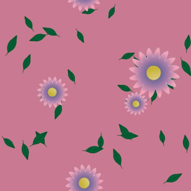 soyut çiçekler ve yapraklar, çiçekler duvar kağıtları, vektör illüstrasyonu